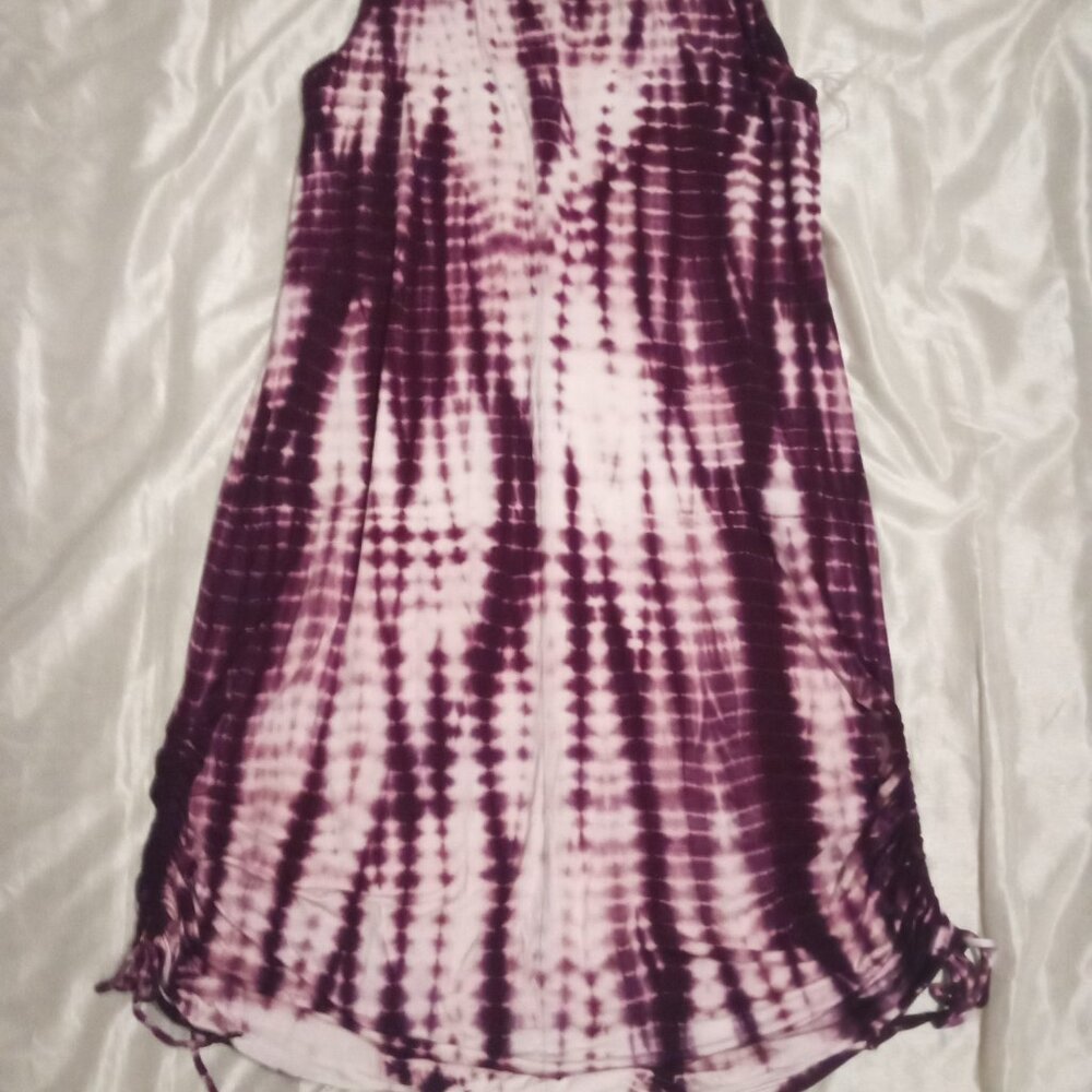 New Lane Bryant women's sleeveless burgundy tie-dye dress size14/16 rayon/spand